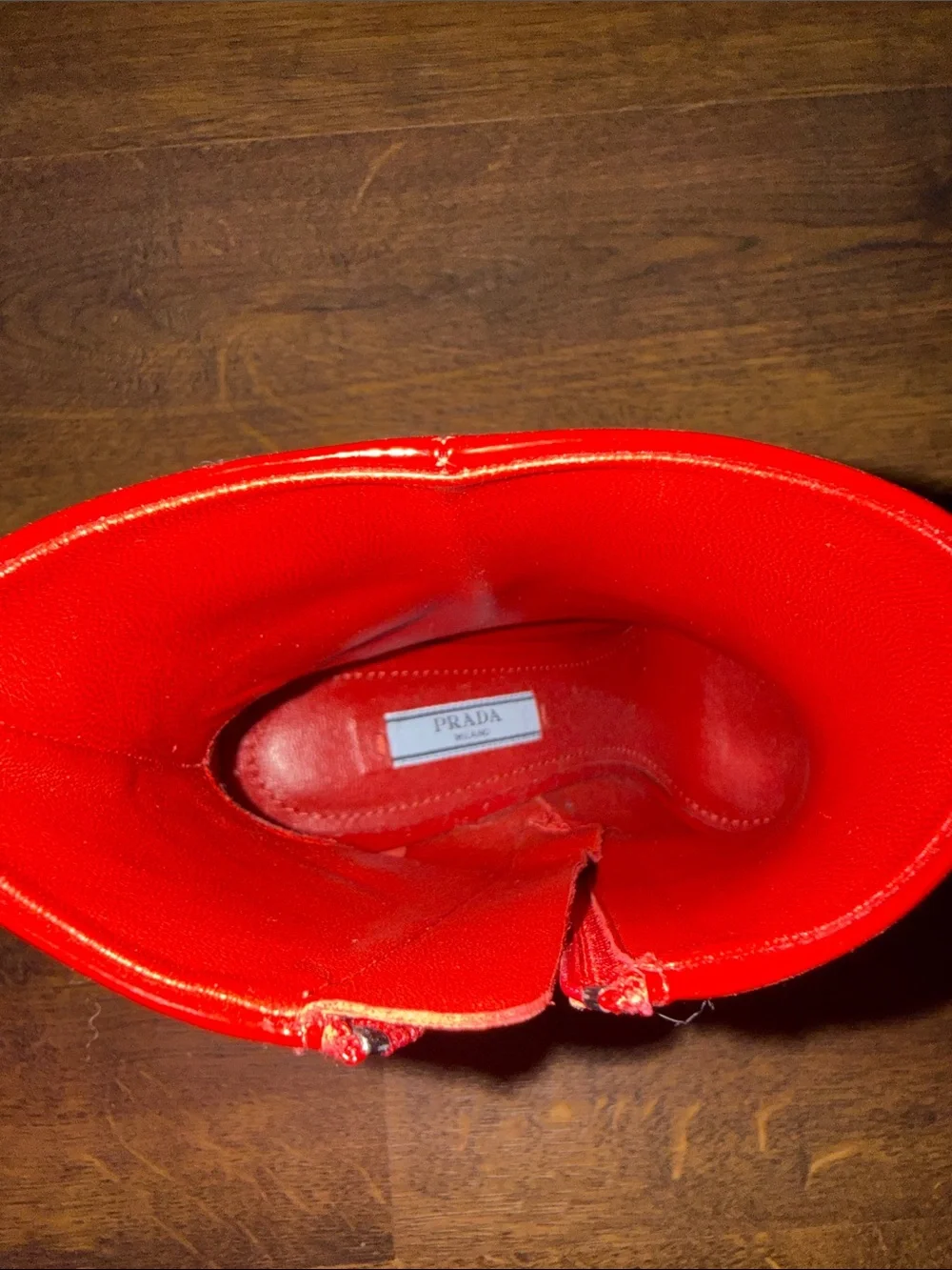 Red Prada Booties Size 36 EU